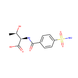 C[C@@H](O)[C@@H](NC(=O)c1ccc(S(N)(=O)=O)cc1)C(=O)O ZINC000027641145