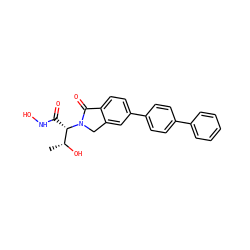 C[C@@H](O)[C@H](C(=O)NO)N1Cc2cc(-c3ccc(-c4ccccc4)cc3)ccc2C1=O ZINC000066066209