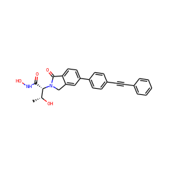 C[C@@H](O)[C@H](C(=O)NO)N1Cc2cc(-c3ccc(C#Cc4ccccc4)cc3)ccc2C1=O ZINC000066066210