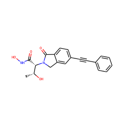 C[C@@H](O)[C@H](C(=O)NO)N1Cc2cc(C#Cc3ccccc3)ccc2C1=O ZINC000066076580