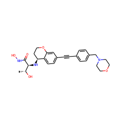C[C@@H](O)[C@H](N[C@H]1CCOc2cc(C#Cc3ccc(CN4CCOCC4)cc3)ccc21)C(=O)NO ZINC001772574917