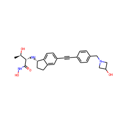 C[C@@H](O)[C@H](N[C@H]1CCc2cc(C#Cc3ccc(CN4CC(O)C4)cc3)ccc21)C(=O)NO ZINC001772579267