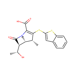 C[C@@H](O)[C@H]1C(=O)N2C(C(=O)O)=C(Sc3cc4ccccc4s3)[C@H](C)[C@H]12 ZINC000003981636