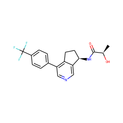 C[C@@H](O)C(=O)N[C@@H]1CCc2c(-c3ccc(C(F)(F)F)cc3)cncc21 ZINC000205714717