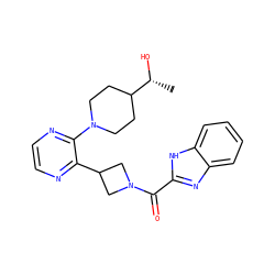 C[C@@H](O)C1CCN(c2nccnc2C2CN(C(=O)c3nc4ccccc4[nH]3)C2)CC1 ZINC000144596867
