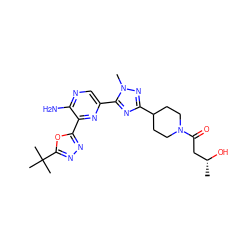 C[C@@H](O)CC(=O)N1CCC(c2nc(-c3cnc(N)c(-c4nnc(C(C)(C)C)o4)n3)n(C)n2)CC1 ZINC000145534895