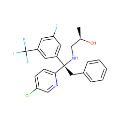 C[C@@H](O)CN[C@@](Cc1ccccc1)(c1cc(F)cc(C(F)(F)F)c1)c1ccc(Cl)cn1 ZINC000115424819