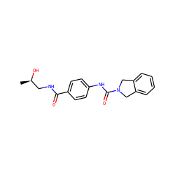 C[C@@H](O)CNC(=O)c1ccc(NC(=O)N2Cc3ccccc3C2)cc1 ZINC000166008913