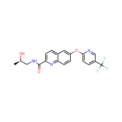 C[C@@H](O)CNC(=O)c1ccc2cc(Oc3ccc(C(F)(F)F)cn3)ccc2n1 ZINC001772608248