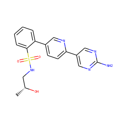 C[C@@H](O)CNS(=O)(=O)c1ccccc1-c1ccc(-c2cnc(N)nc2)nc1 ZINC000224753631