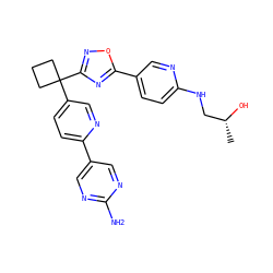 C[C@@H](O)CNc1ccc(-c2nc(C3(c4ccc(-c5cnc(N)nc5)nc4)CCC3)no2)cn1 ZINC000114767837