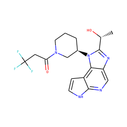 C[C@@H](O)c1nc2cnc3[nH]ccc3c2n1[C@@H]1CCCN(C(=O)CC(F)(F)F)C1 ZINC000096270816