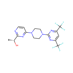 C[C@@H](O)c1nccc(N2CCN(c3nc(C(F)(F)F)cc(C(F)(F)F)n3)CC2)n1 ZINC000013472164