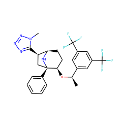 C[C@@H](O[C@@H]1CC[C@H]2N[C@@]1(c1ccccc1)C[C@H]2c1nnnn1C)c1cc(C(F)(F)F)cc(C(F)(F)F)c1 ZINC000101037746