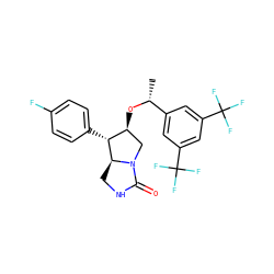 C[C@@H](O[C@H]1CN2C(=O)NC[C@H]2[C@@H]1c1ccc(F)cc1)c1cc(C(F)(F)F)cc(C(F)(F)F)c1 ZINC000029132593