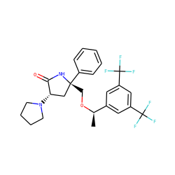 C[C@@H](OC[C@@]1(c2ccccc2)C[C@H](N2CCCC2)C(=O)N1)c1cc(C(F)(F)F)cc(C(F)(F)F)c1 ZINC000040393023