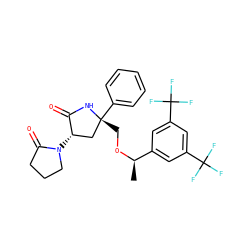 C[C@@H](OC[C@@]1(c2ccccc2)C[C@H](N2CCCC2=O)C(=O)N1)c1cc(C(F)(F)F)cc(C(F)(F)F)c1 ZINC000040836272