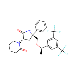 C[C@@H](OC[C@@]1(c2ccccc2)C[C@H](N2CCCCC2=O)C(=O)N1)c1cc(C(F)(F)F)cc(C(F)(F)F)c1 ZINC000044308148