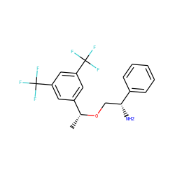 C[C@@H](OC[C@@H](N)c1ccccc1)c1cc(C(F)(F)F)cc(C(F)(F)F)c1 ZINC000026661495