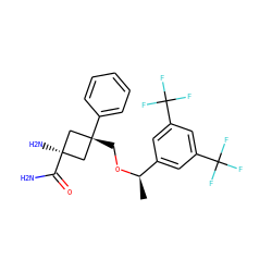 C[C@@H](OC[C@]1(c2ccccc2)C[C@](N)(C(N)=O)C1)c1cc(C(F)(F)F)cc(C(F)(F)F)c1 ZINC000101046861
