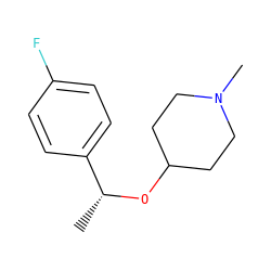 C[C@@H](OC1CCN(C)CC1)c1ccc(F)cc1 ZINC000028528086