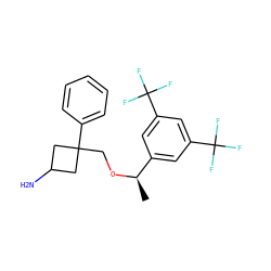 C[C@@H](OCC1(c2ccccc2)CC(N)C1)c1cc(C(F)(F)F)cc(C(F)(F)F)c1 ZINC000036311268