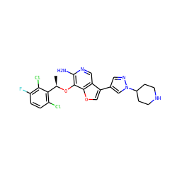 C[C@@H](Oc1c(N)ncc2c(-c3cnn(C4CCNCC4)c3)coc12)c1c(Cl)ccc(F)c1Cl ZINC000096273068