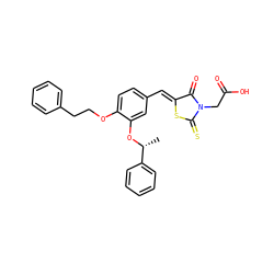 C[C@@H](Oc1cc(/C=C2\SC(=S)N(CC(=O)O)C2=O)ccc1OCCc1ccccc1)c1ccccc1 ZINC000028366233