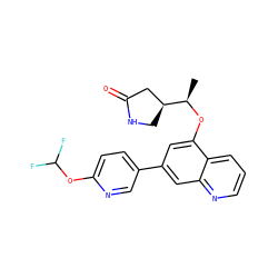 C[C@@H](Oc1cc(-c2ccc(OC(F)F)nc2)cc2ncccc12)[C@H]1CNC(=O)C1 ZINC000147828166