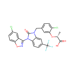 C[C@@H](Oc1cc(Cn2c(=O)n(-c3noc4ccc(Cl)cc34)c3ccc(C(F)(F)F)cc32)ccc1Cl)C(=O)O ZINC000073198892