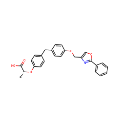 C[C@@H](Oc1ccc(Cc2ccc(OCc3coc(-c4ccccc4)n3)cc2)cc1)C(=O)O ZINC001772588619