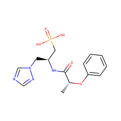 C[C@@H](Oc1ccccc1)C(=O)N[C@@H](Cn1cncn1)CP(=O)(O)O ZINC000026172982