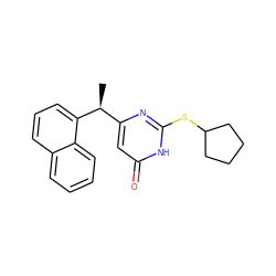 C[C@@H](c1cc(=O)[nH]c(SC2CCCC2)n1)c1cccc2ccccc12 ZINC000013863472