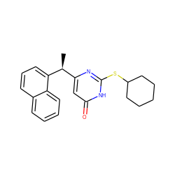 C[C@@H](c1cc(=O)[nH]c(SC2CCCCC2)n1)c1cccc2ccccc12 ZINC000013863474