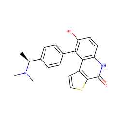 C[C@@H](c1ccc(-c2c(O)ccc3[nH]c(=O)c4sccc4c23)cc1)N(C)C ZINC000164941559