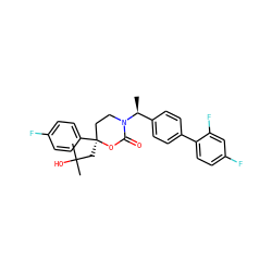 C[C@@H](c1ccc(-c2ccc(F)cc2F)cc1)N1CC[C@](CC(C)(C)O)(c2ccc(F)cc2)OC1=O ZINC000096178404