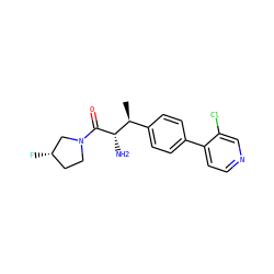 C[C@@H](c1ccc(-c2ccncc2Cl)cc1)[C@H](N)C(=O)N1CC[C@H](F)C1 ZINC000087668999