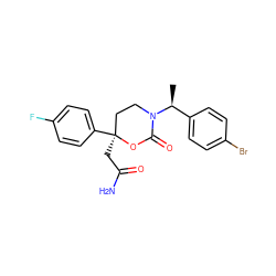 C[C@@H](c1ccc(Br)cc1)N1CC[C@](CC(N)=O)(c2ccc(F)cc2)OC1=O ZINC000114922770