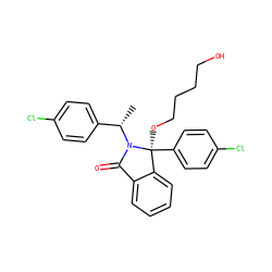 C[C@@H](c1ccc(Cl)cc1)N1C(=O)c2ccccc2[C@]1(OCCCCO)c1ccc(Cl)cc1 ZINC000066128719