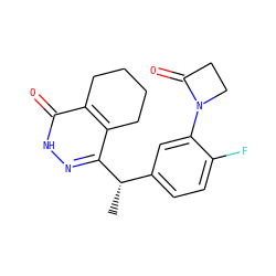 C[C@@H](c1ccc(F)c(N2CCC2=O)c1)c1n[nH]c(=O)c2c1CCCC2 ZINC000167449915