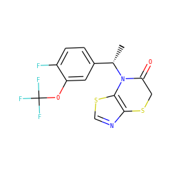 C[C@@H](c1ccc(F)c(OC(F)(F)F)c1)N1C(=O)CSc2ncsc21 ZINC000169348919