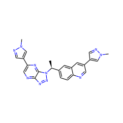 C[C@@H](c1ccc2ncc(-c3cnn(C)c3)cc2c1)n1nnc2ncc(-c3cnn(C)c3)nc21 ZINC001772614112