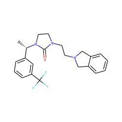 C[C@@H](c1cccc(C(F)(F)F)c1)N1CCN(CCN2Cc3ccccc3C2)C1=O ZINC000043009453