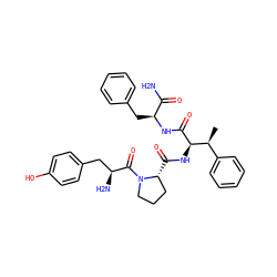 C[C@@H](c1ccccc1)[C@@H](NC(=O)[C@@H]1CCCN1C(=O)[C@@H](N)Cc1ccc(O)cc1)C(=O)N[C@@H](Cc1ccccc1)C(N)=O ZINC000027766171