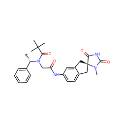 C[C@@H](c1ccccc1)N(CC(=O)Nc1ccc2c(c1)C[C@@]1(C2)C(=O)NC(=O)N1C)C(=O)C(C)(C)C ZINC000045254719