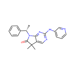 C[C@@H](c1ccccc1)N1C(=O)C(C)(C)c2cnc(Nc3cccnc3)nc21 ZINC000204830627
