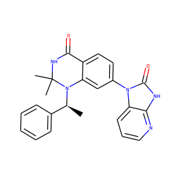 C[C@@H](c1ccccc1)N1c2cc(-n3c(=O)[nH]c4ncccc43)ccc2C(=O)NC1(C)C ZINC000653851995