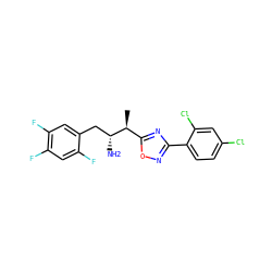 C[C@@H](c1nc(-c2ccc(Cl)cc2Cl)no1)[C@H](N)Cc1cc(F)c(F)cc1F ZINC000042889150