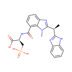 C[C@@H](c1nc2ccccc2[nH]1)c1nc2cccc(C(=O)N[C@@H](CP(=O)(O)O)C(=O)O)c2n1C ZINC000013860221