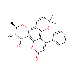 C[C@@H]1[C@@H](C)Oc2c3c(c4c(-c5ccccc5)cc(=O)oc4c2[C@@H]1O)OC(C)(C)C=C3 ZINC000001996000